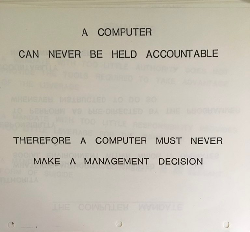Ancient IBM wisdom (from 1979) that the bosses just straight up promptly forgot